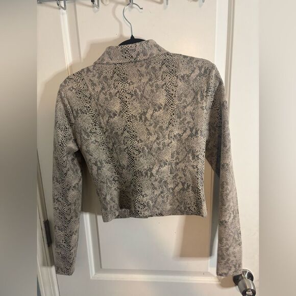 Have Gray Snake Print Leather moto Jacket size small EUC - Picture 3 of 4